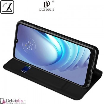 Dux Ducis dirbtinės odos atverčiamas dėklas - juodas (telefonui Motorola Moto G50)